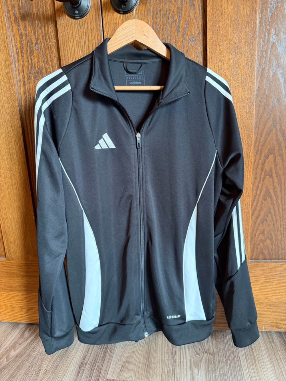 adidas Black Track Jacket with White Panels